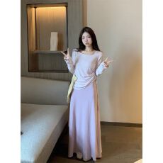 批发2026夏季新款长袖薄款露肩防晒罩衫吊带连衣裙气质孕妈高级感套装