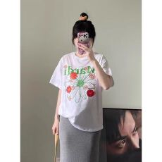 批发孕妇短袖夏季2026新款宽松短袖纯棉t恤孕妇遮肚子不显怀上衣大码