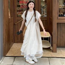 批发实拍2026新款凉感日系复古条纹时尚<b class='q'>百搭</b>衬衫显瘦孕妇连衣裙潮妈