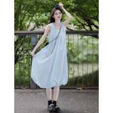 批发孕妇夏装连衣裙2026新款甜美少女清凉感格纹无袖女高级感宽松遮肚