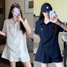 孕妇夏季短袖套装2026新品纯色百搭显瘦大码短袖两件套 可哺乳！
