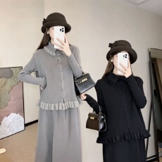 批发<b class='q'>孕妇装</b>秋冬季2026高级感孕期小香风套装洋气毛衣<b class='q'>显瘦</b>遮肚子两件套