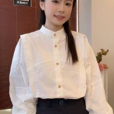 批发设计感枫叶印花V领长袖T恤女2025早秋新款<b class='q'>气质</b>木耳边减龄