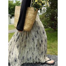 批发<b class='q'>半身裙</b>女夏季2026新款高腰<b class='q'>长裙</b>复古中式半裙a字裙子拼接垂感花裙