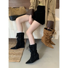 批发流苏超绝时尚百搭内增高气质大西北旅行必备中靴