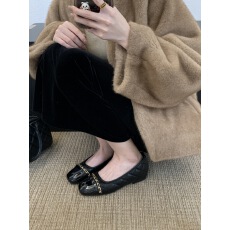 2026春季新品气质链条拼接芭蕾单鞋小香风配裙子内增高单里单鞋