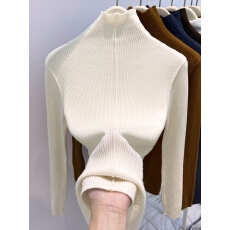 批发高领内搭长袖针织衫女2025秋冬新款高级感修身显瘦<b class='q'>气质</b>打底衫上衣