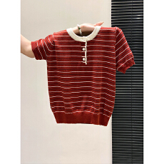 批发韩系复古撞色条纹针织衫女2026春夏新款休闲宽松内搭慵懒舒适<b class='q'>上衣</b>