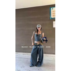 批发夏天搭配一整套时尚洋气穿搭小姿女人高个子甜辣妹牛仔套装两件套