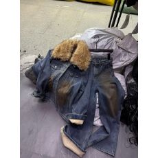 批发<b class='q'>韩国</b>东大门冬季新款时髦加绒加厚牛仔外套+显瘦阔腿裤两件套装女