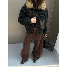 批发ANAN2025冬季新款复古水洗牛仔白鸭绒羽绒服加厚大毛领<b class='q'>外套</b>