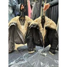 批发美式复古皮毛一体夹克大毛领外套冬季加绒加厚派克服<b class='q'>短</b>款棉服女潮