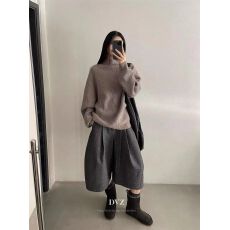 批发DVZ高品质灯笼裤<b class='q'>女</b>2025冬季新款韩版高腰显瘦七分阔腿裤子