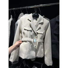 批发韩系设计感翻领毛呢西装外套<b class='q'>女</b>冬季新款时尚气质宽松收腰显瘦<b class='q'>西服</b>