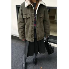 批发高级感羽绒牛仔外套女秋冬季2025年新款复古翻领夹克宽松保暖上衣