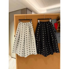 批发韩国东大门秋季新款复古风花朵松紧腰A字宽松显瘦毛呢阔腿七分裤