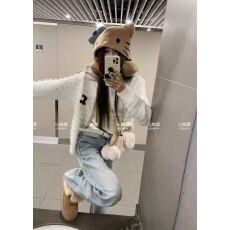 批发小香风撞色条纹拉链立领毛衣外套女2025冬季新软糯气质温柔针织衫