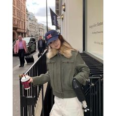 批发板栗可可Bankelili'纽约时区'小众时髦白鸭绒拉链夹克羽绒外套