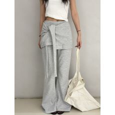 批发十三行女装春季新款慵懒风绑带围裙长款<b class='q'>拖地</b>休闲宽松喇叭裤两件套