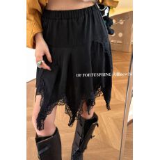 批发NUTO白色缎面蕾丝拼接显瘦氛围感半身裙2025春季新款开叉裙子女