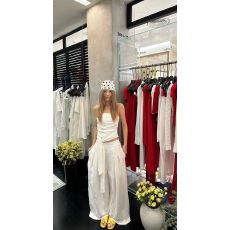 批发2026夏季新款辣妹不规则修身显瘦抹胸女高腰阔腿裤两件套套装