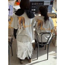 批发A1南油高定~小众od马年限定字母马匹印花宽松短袖T恤女26春夏新款