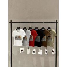 批发十三行2026春夏新款骏马印花短袖上衣女纯欲辣妹修身显瘦短款T恤