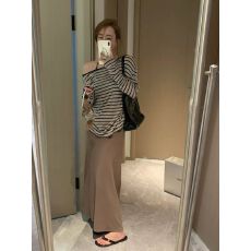 批发2026夏季韩版显瘦条纹宽松长袖防晒T恤+百搭内搭吊带连衣裙套装潮