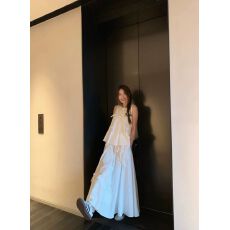 批发小君君布兰妮 卢森堡少女 CDG女孩叠穿feu蝴蝶结背心/伞裙套装