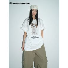 批发十三行R13 2026春季新款美式复古印花休闲<b class='q'>百搭</b>宽松大版短袖T恤女