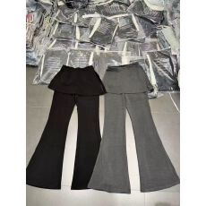 批发设计感假两件屁帘喇叭裤女新款高腰显瘦百搭<b class='q'>拖地</b>休闲长裤裙裤