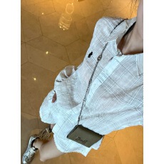 批发老钱风格子<b class='q'>衬衫</b>长袖夏季薄款防晒开衫外套短款裤子气质休闲两件套