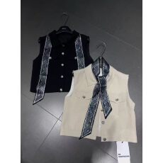 批发SweetC/老钱风高级感POLO领马甲女夏季休闲时髦洋气无袖背心<b class='q'>开衫</b>