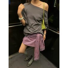 批发LILUSHOP2026夏季新款百搭个性绑带可拆卸红格子<b class='q'>半身裙</b>女时尚短裙