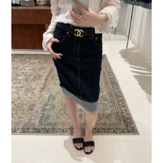 批发CESTSIBON 秋季新款翻边<b class='q'>牛仔</b>高腰半身裙女休闲显瘦包臀直筒A字裙
