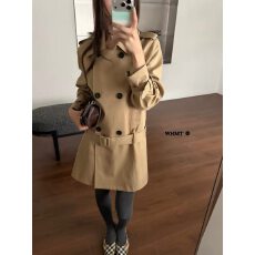 批发几多芝MUCHZHI  翻领大衣连衣裙古早风气质收腰<b class='q'>通勤</b>显瘦外套