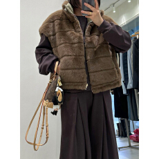 批发2025<b class='q'>秋</b>冬新款 韩版双面穿撞色皮草外套马甲女