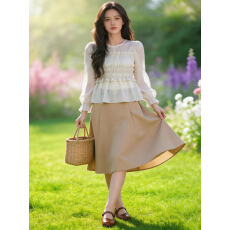 批发韩版chic 时尚清新淑女气质<b class='q'>长袖</b>薄款<b class='q'>雪纺衫</b>