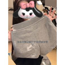 批发美式辣妹低腰抽绳运动短裤女修身外穿灰色包臀显瘦休闲热裤