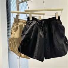 批发官图松紧高腰阔腿休闲短裤女早春夏装百搭韩版宽松运动沙滩热裤