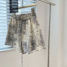 批发官图双层里布水墨扎染阔腿热裤女夏季i宽松休闲运动短裤设计感