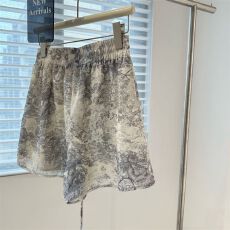 批发官图双层里布水墨扎染阔腿热裤女夏季i宽松休闲运动短裤设计感