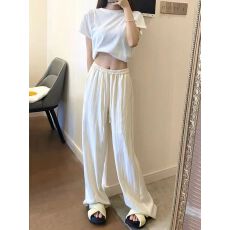 批发【<b class='q'>冰</b><b class='q'>丝</b>麻 有内衬】2025春秋天<b class='q'>丝</b>休闲裤女垂感拖地阔腿裤薄款