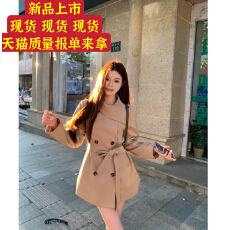 批发MIU系千金UM家2025秋网红新款英伦风双排扣<b class='q'>韩版</b>通勤<b class='q'>风衣</b>外套女