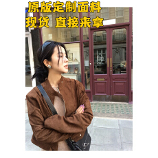 批发EAR RAE  耳朵仔子 波士顿质感 环保麂皮美式中古感夹克皮衣