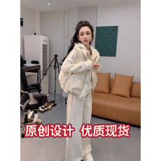 批发秋冬装穿搭一整套大码胖mm马甲外套<b class='q'>卫衣</b>休闲裤休闲时尚三件套装<b class='q'>女</b>