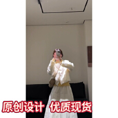 批发<b class='q'>韩国</b>chic冬季法式温柔风宽松长袖棉服外套高腰蛋糕裙半身裙套装