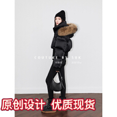 批发90白鹅绒短款<b class='q'>秋</b>冬设计感复古时尚毛领羽绒服外套女