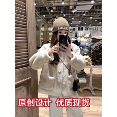 批发水貂绒皮毛一体外套女<b class='q'>冬</b>季2025新款立领加厚环保皮草短款毛毛上衣