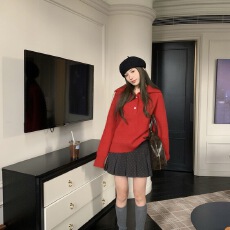 批发系公式 学院风波点<b class='q'>百褶</b>裙女秋冬韩系高腰短裙百搭<b class='q'>半身裙</b>